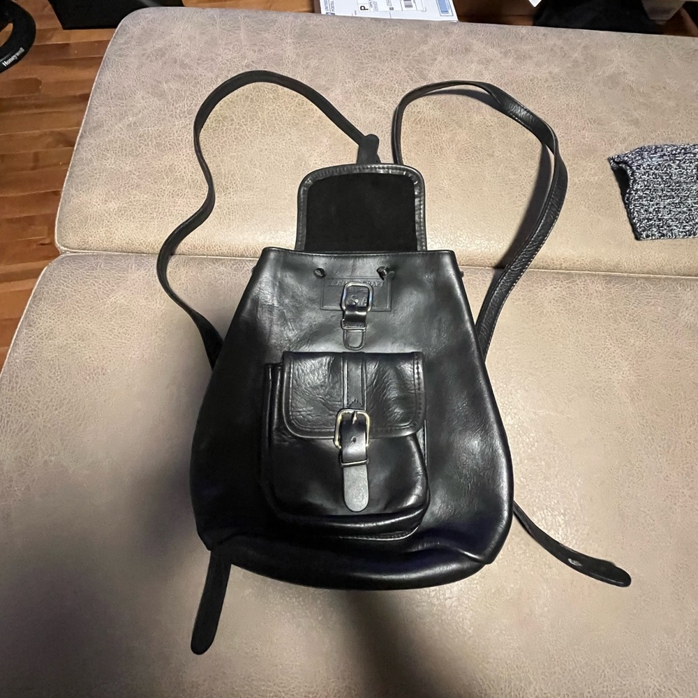 Leather Craft USA Stylish Black Leather unisex Backpack in great condition